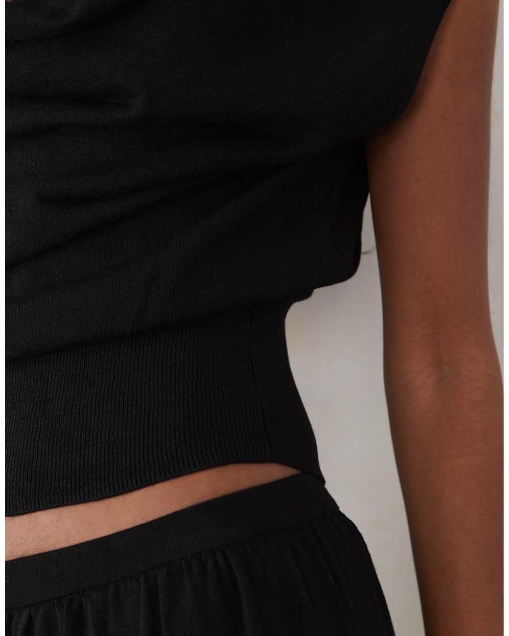 Mango Black Lalala Cowl Neck Sleeveless Top Co-ord