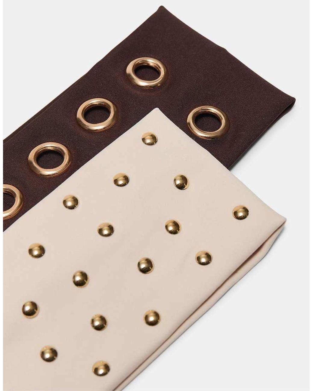 Stradivarius White Set Of 2 Headbands With Studs