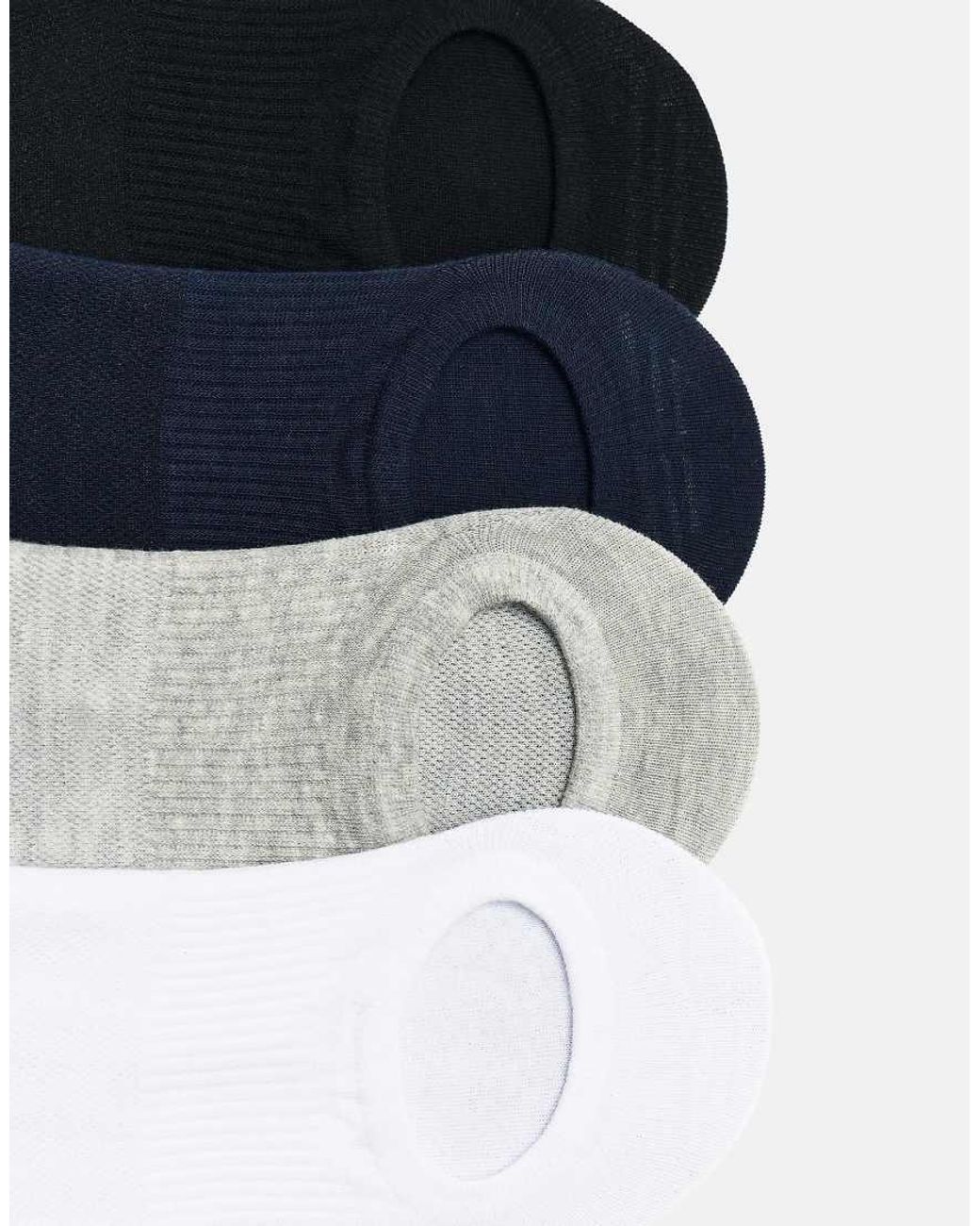 Pull&Bear Blue Pack Of 4 Invisible Ankle Socks for men