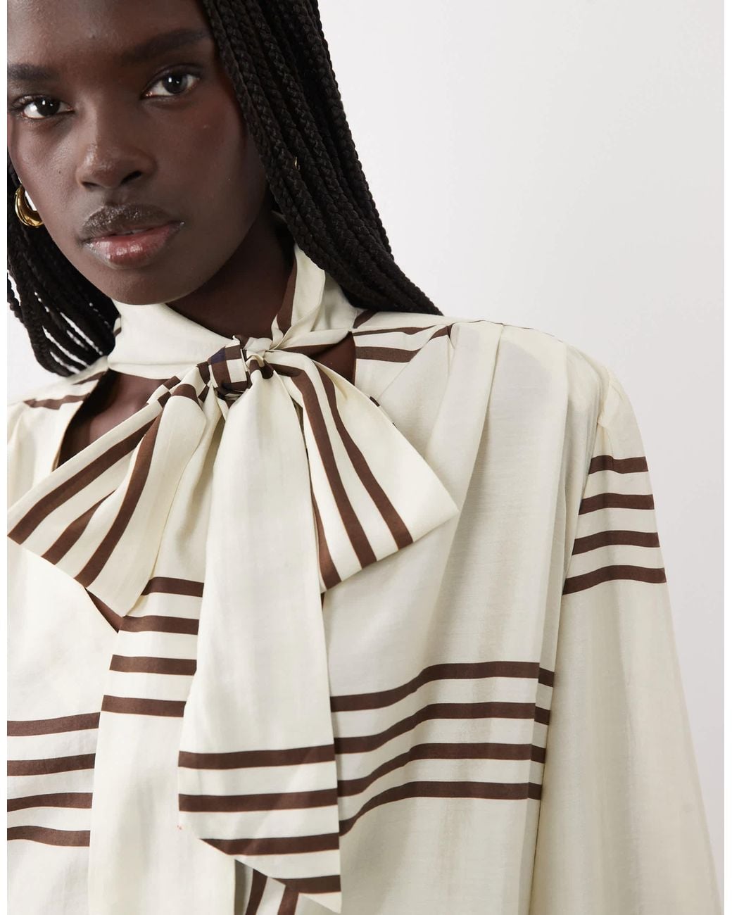 ASOS White Tie Neck Blouse