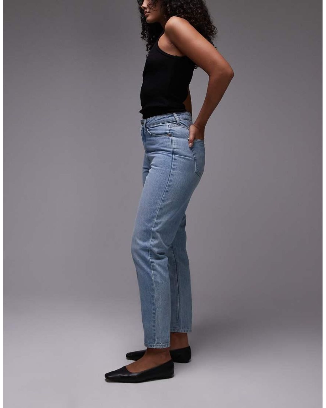 Topshop Hourglass Blue Mom High Rise Jean