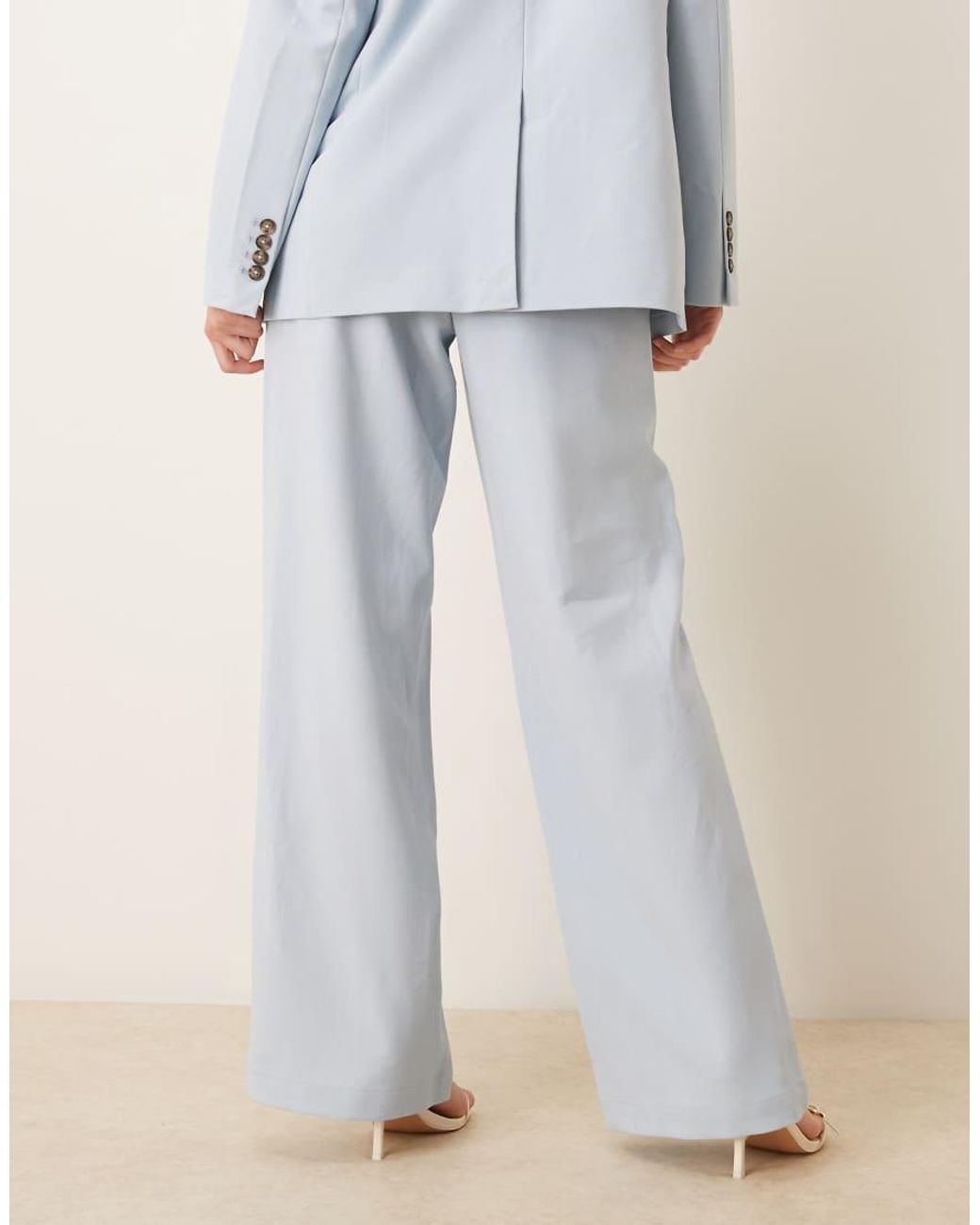Y.A.S Blue High Waist Wide Leg Tailored Trouser Co-ord