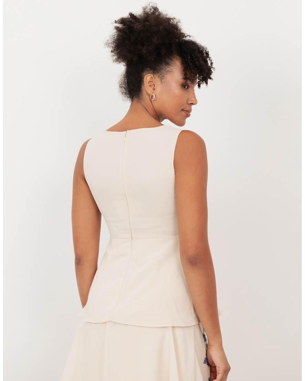 Maya Natural Twist Front Embellished Tiered Midaxi Dress