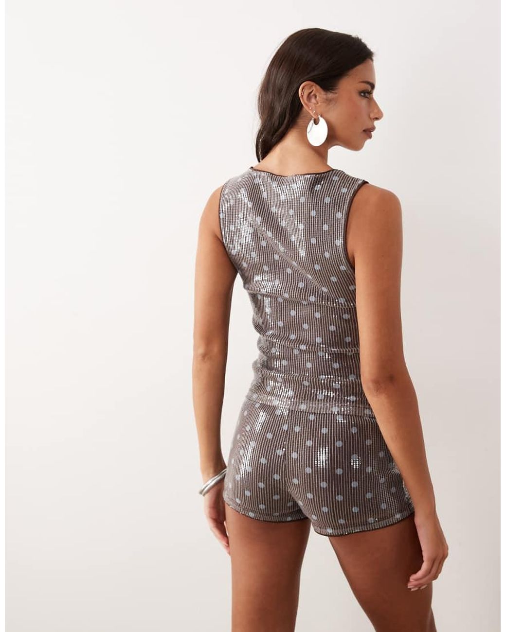 ASOS Brown Co-ord Sequin Tank Top