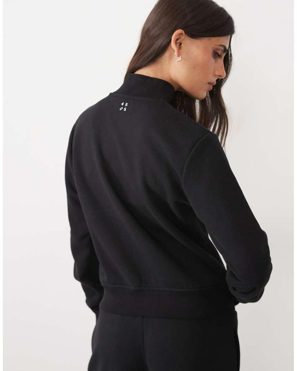 4505 Black Y2k Lightweight Studio Track Jacket With Zip Pockets