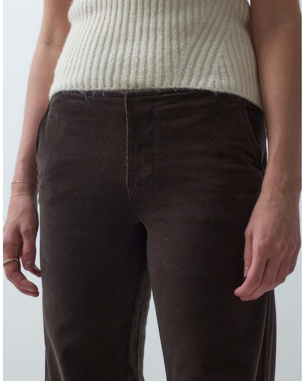 Mango Brown Teen Low Rise Cord Straight Jean