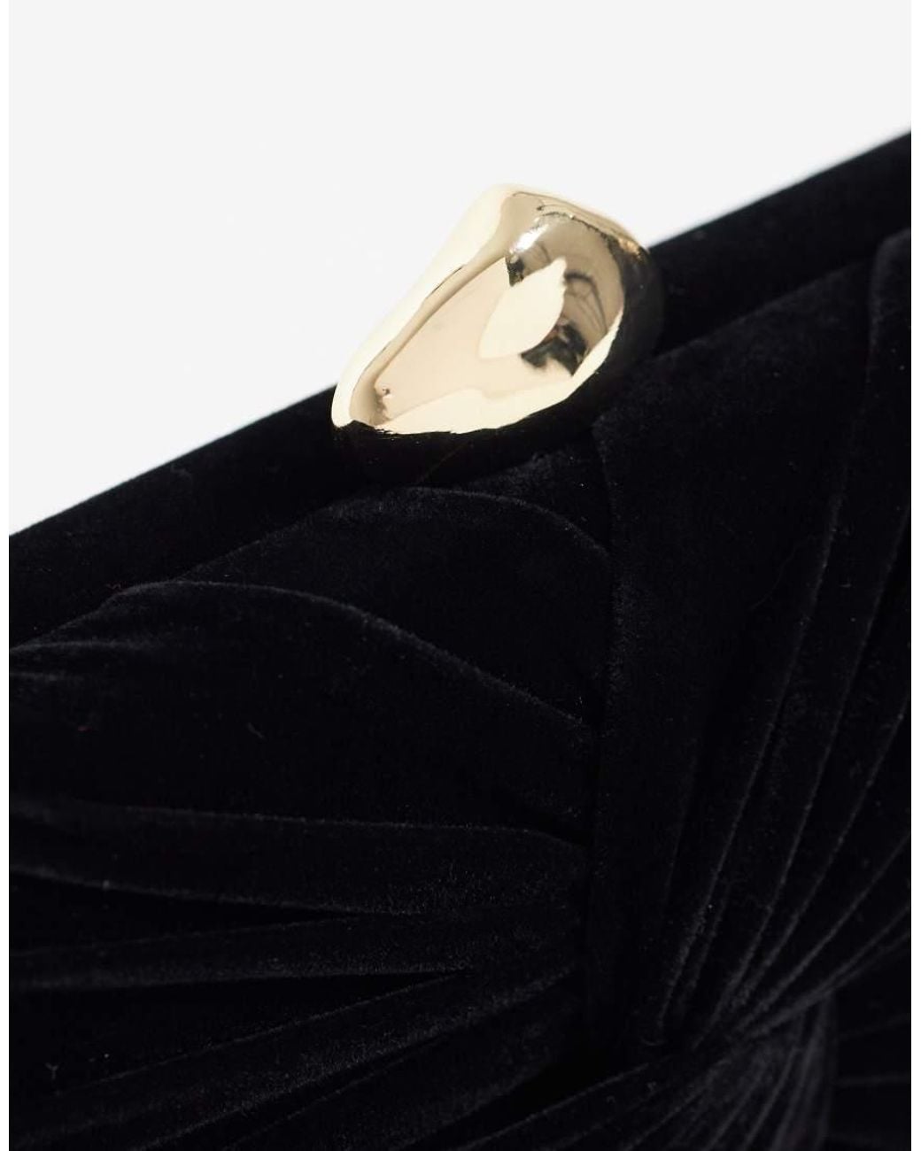 True Decadence Black Velvet Twist Clutch Bag