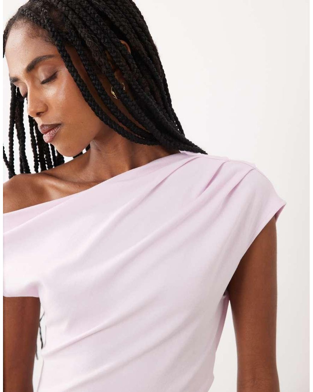 Mango White Asymmetric Sleeveless Top