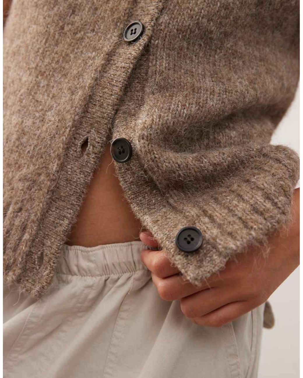 Weekday Brown Knitted Vest With High V Neck