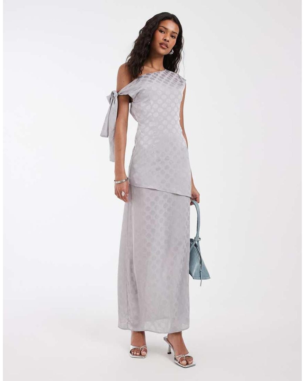 Motel Black Sardian Chiffon Off Shoulder Maxi Dress