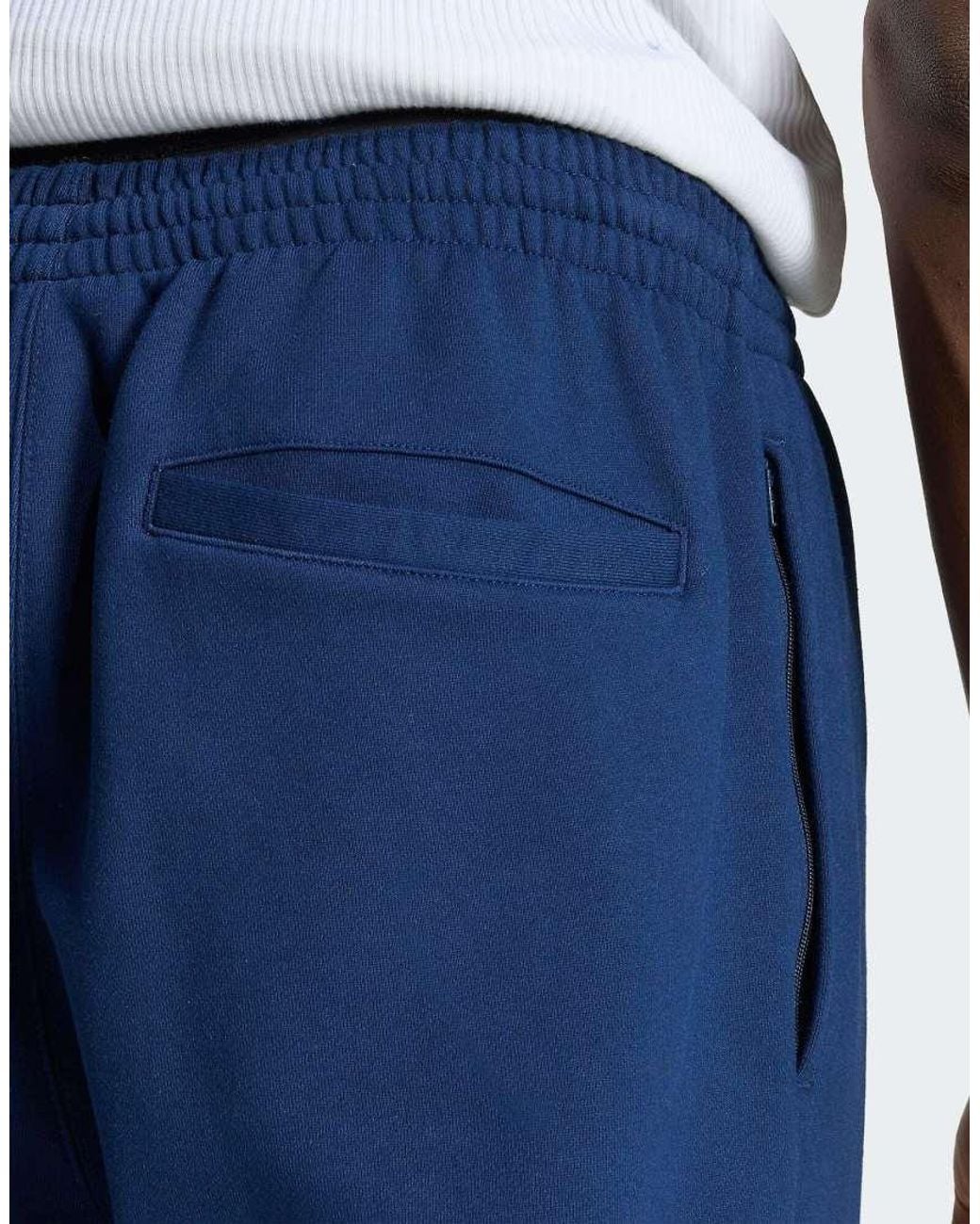 Adidas Originals Blue Trefoil Essentials Open Hem Pants for men