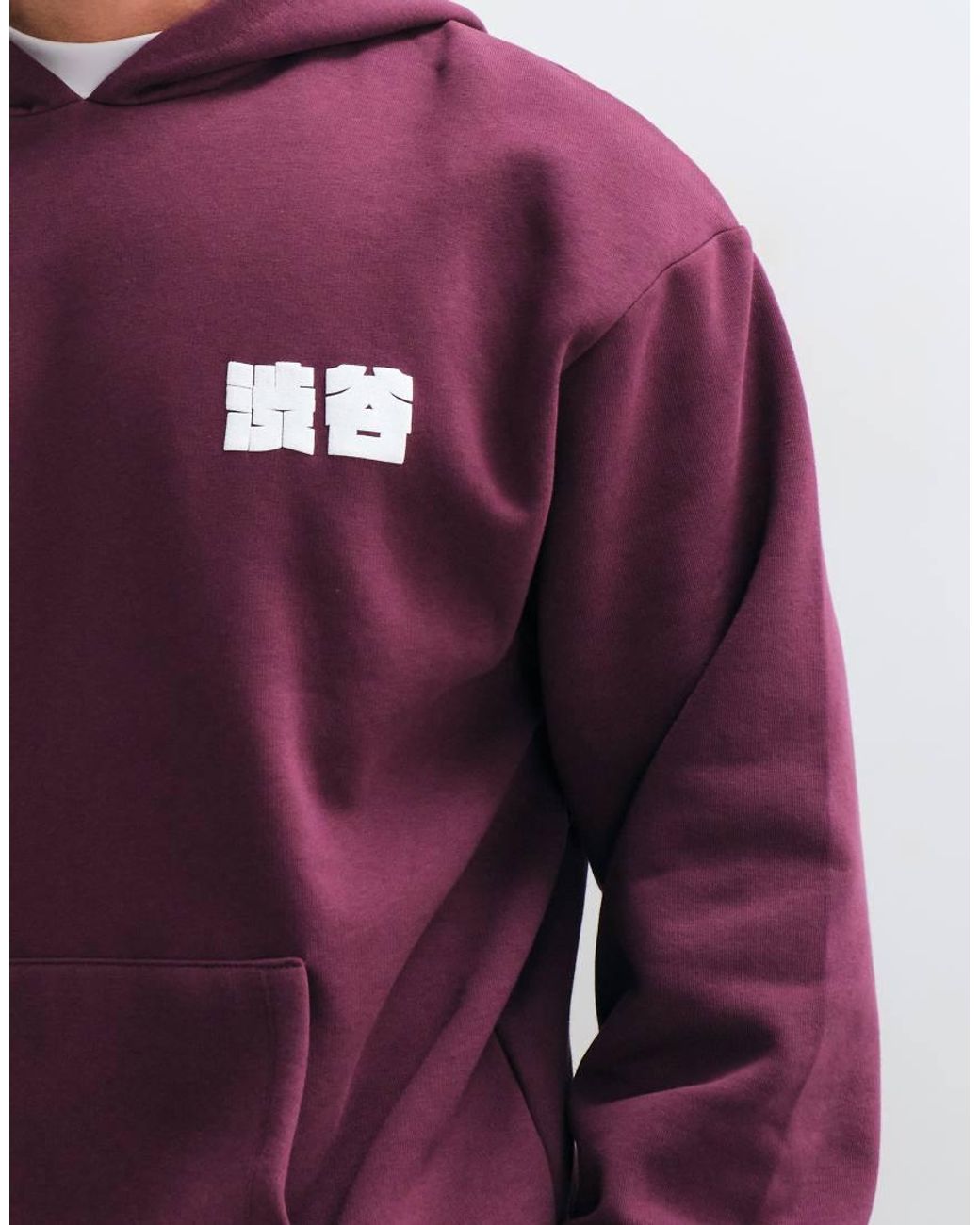 ASOS Purple Oversized Hoodie With Logo Puff Print for men