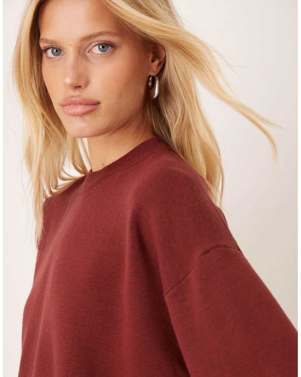 ASOS Red – strukturiertes oversize-t-shirt aus strick
