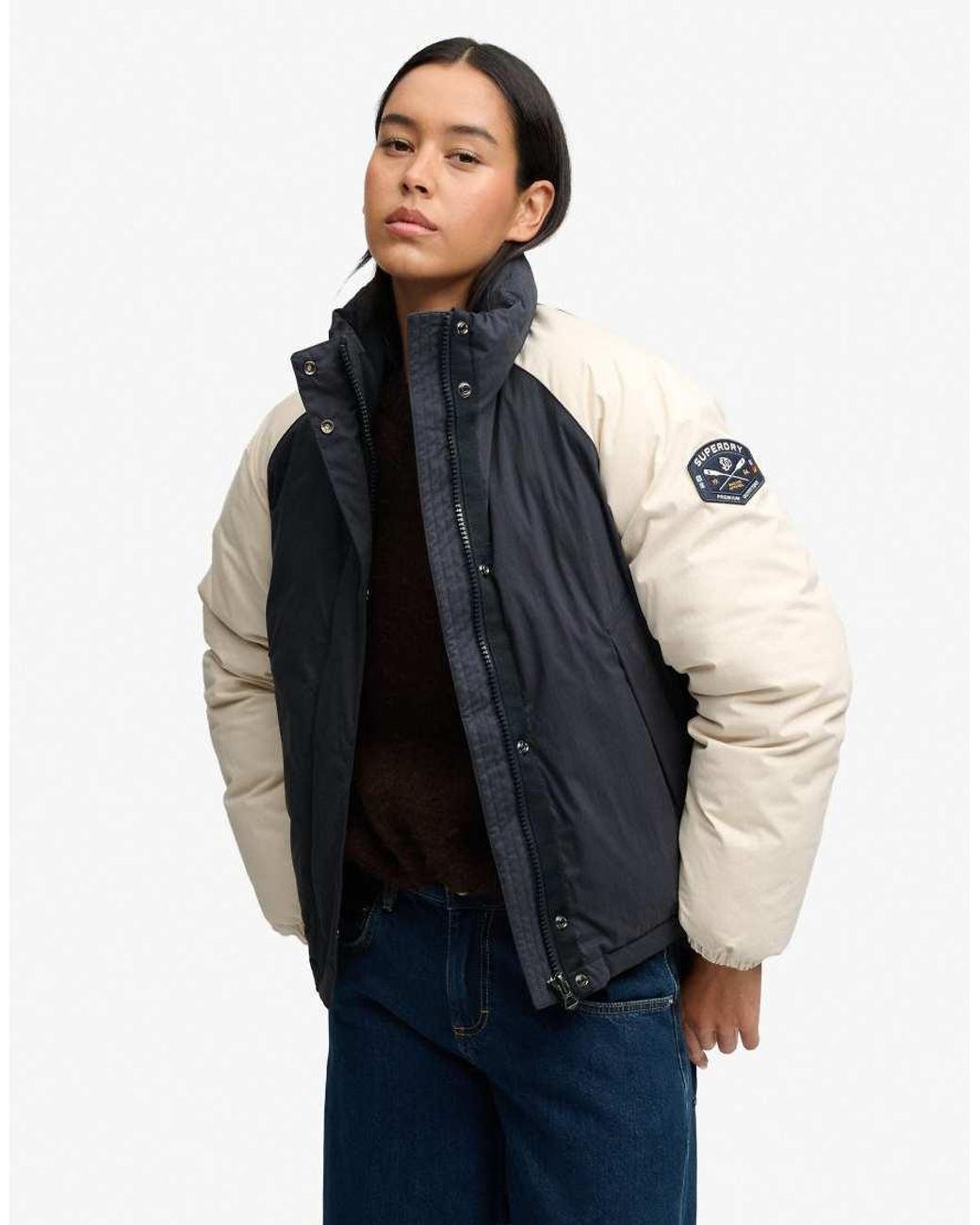 Superdry Blue Cotton Padded Shell Jacket