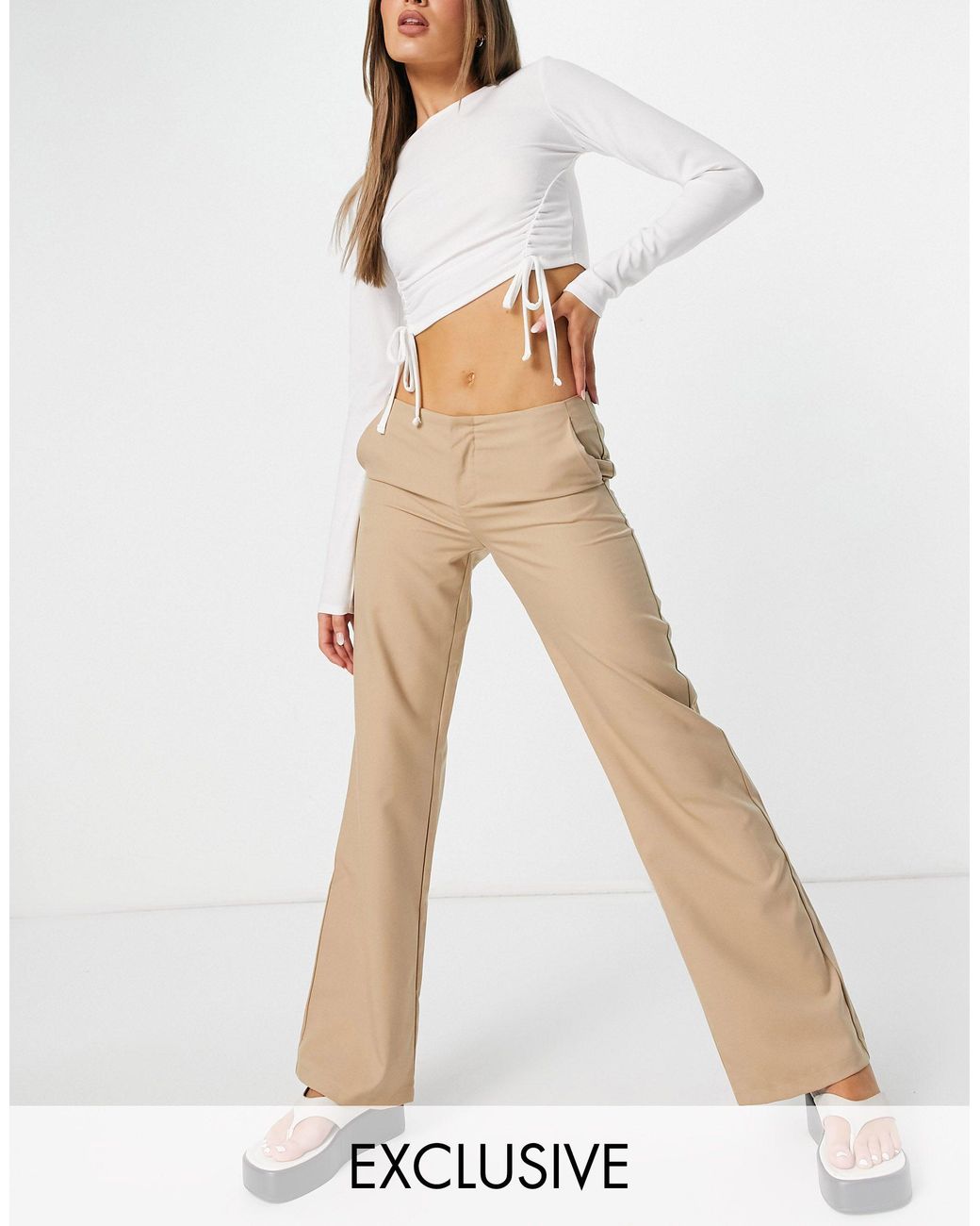 AsYou Super Low Rise Relaxed Pants in White Lyst Canada