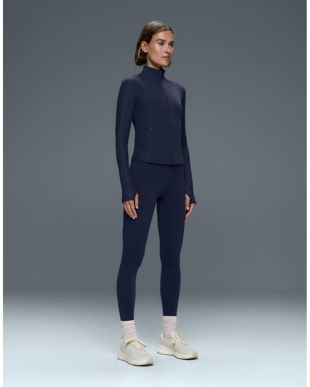 Oysho Blue Light Warm Rib Technical Jacket