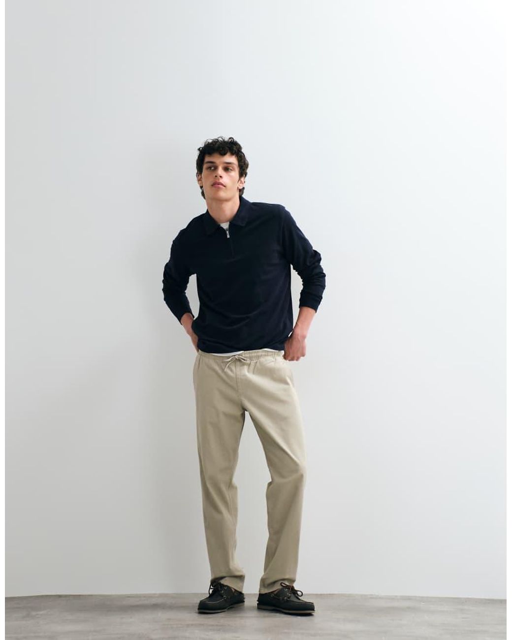 Jack & Jones Blue Straight Fit Drawstring Trousers for men