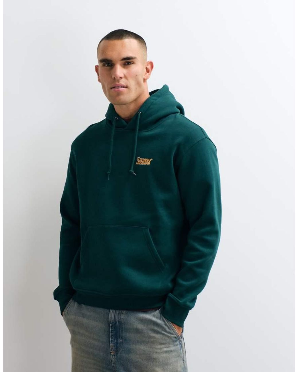 Parlez Green Verkin Hoodie With Back Graphic Logo for men