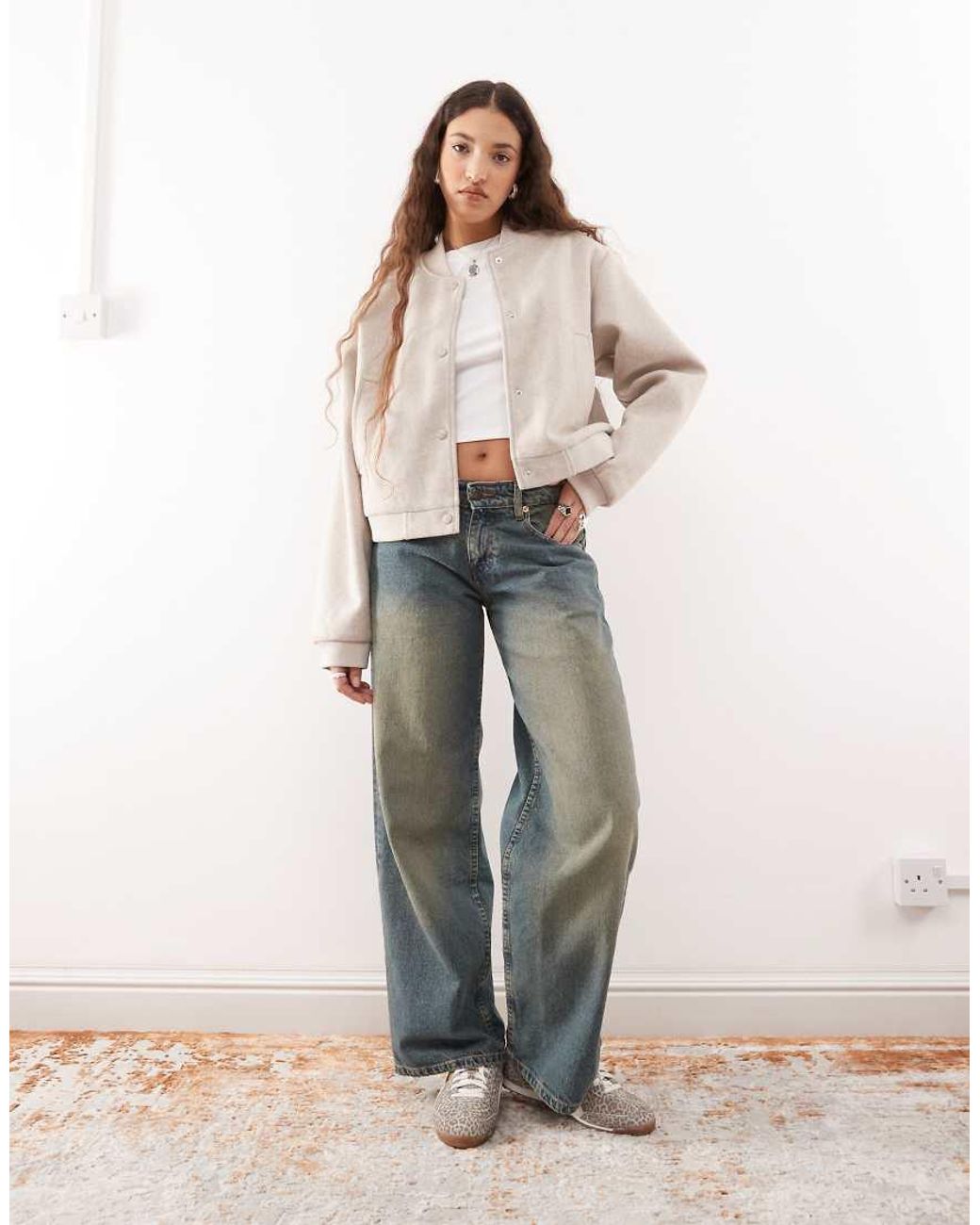 Noisy May Natural Lightweight Brushed Bomber Jacket