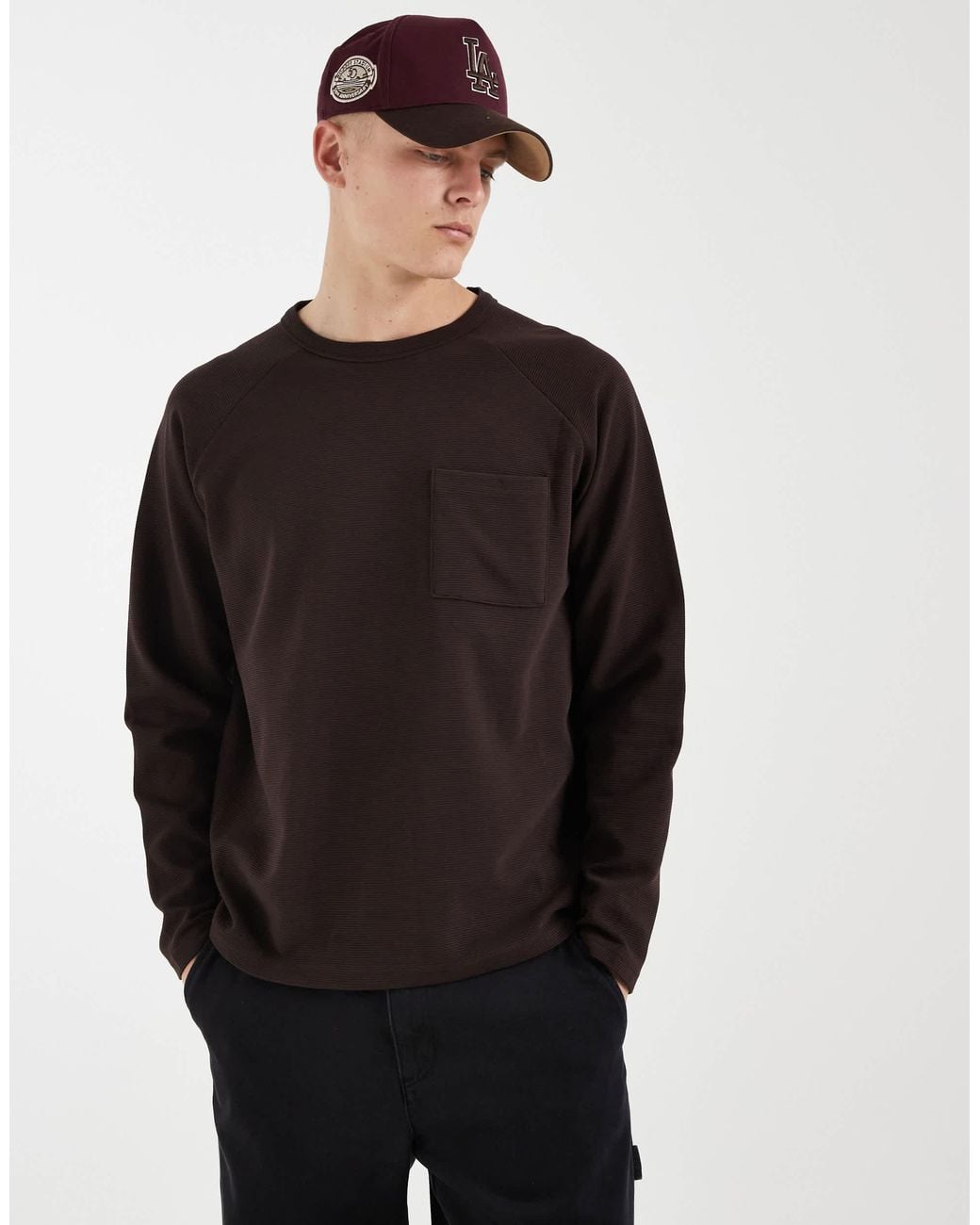 Pull oversize à col ras Redefined Rebel pour homme en coloris Black