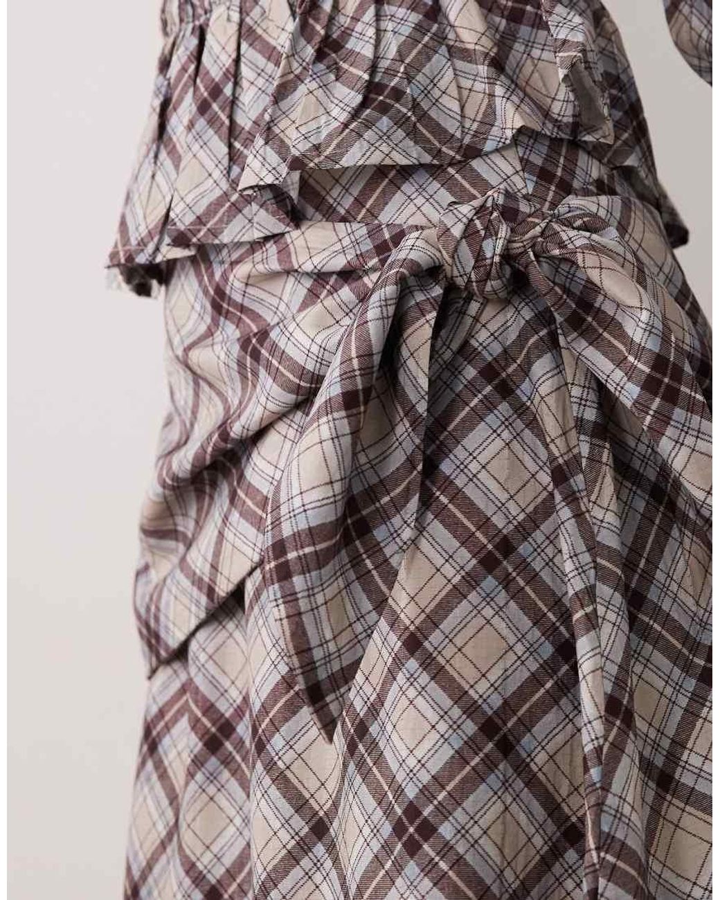 Wednesday's Girl Multicolor Midi Skirt With Tie Detail
