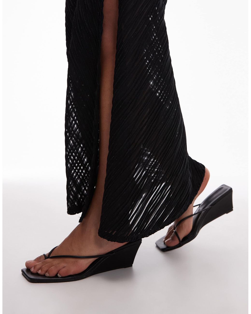 ASOS White Textured Fishtail Skirt With Side Split