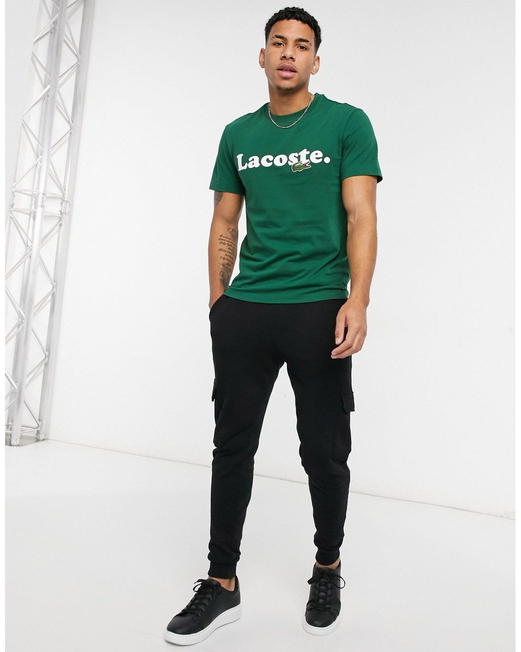 – in krokodil und Grün auf großem brust Herren t-shirt der für es logo mit Lacoste DE Lyst |