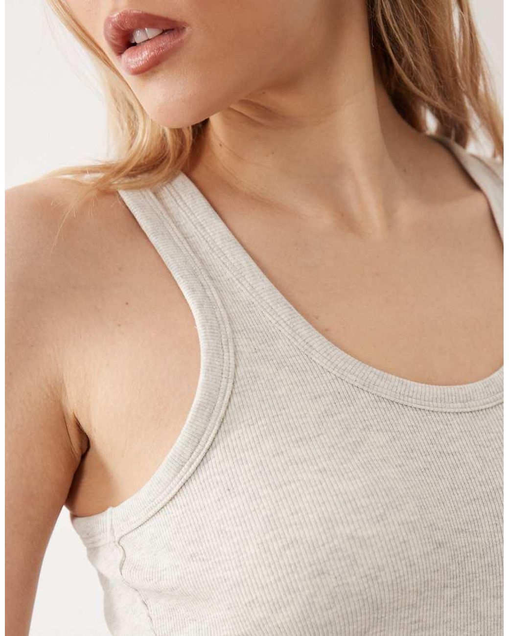 JJXX Blue Frida Ribbed Vest Top