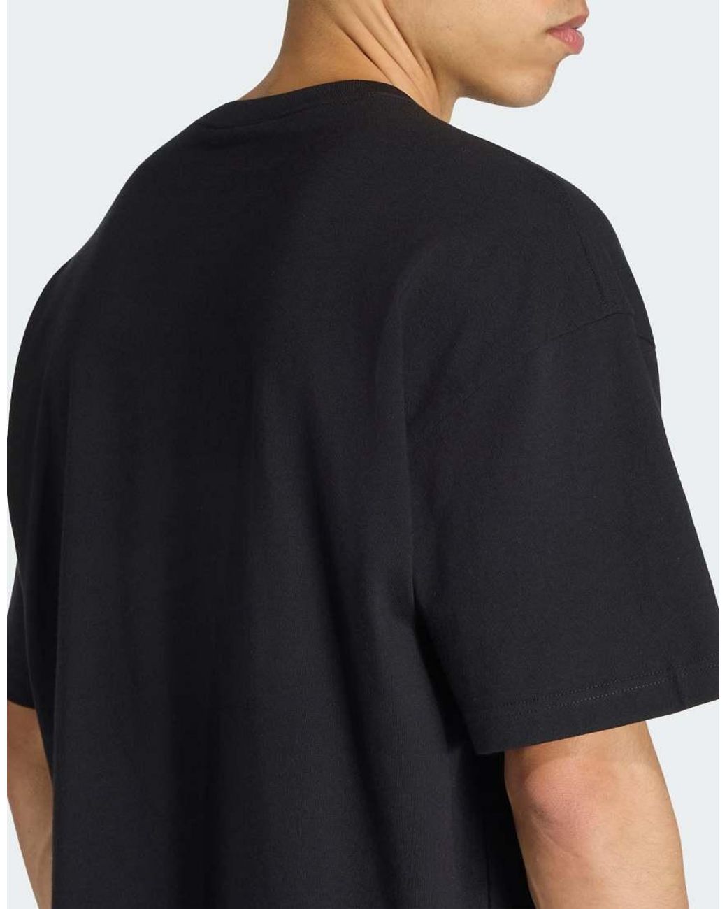 Adidas Originals Black Trefoil Essentials Spacer Loose Tee for men