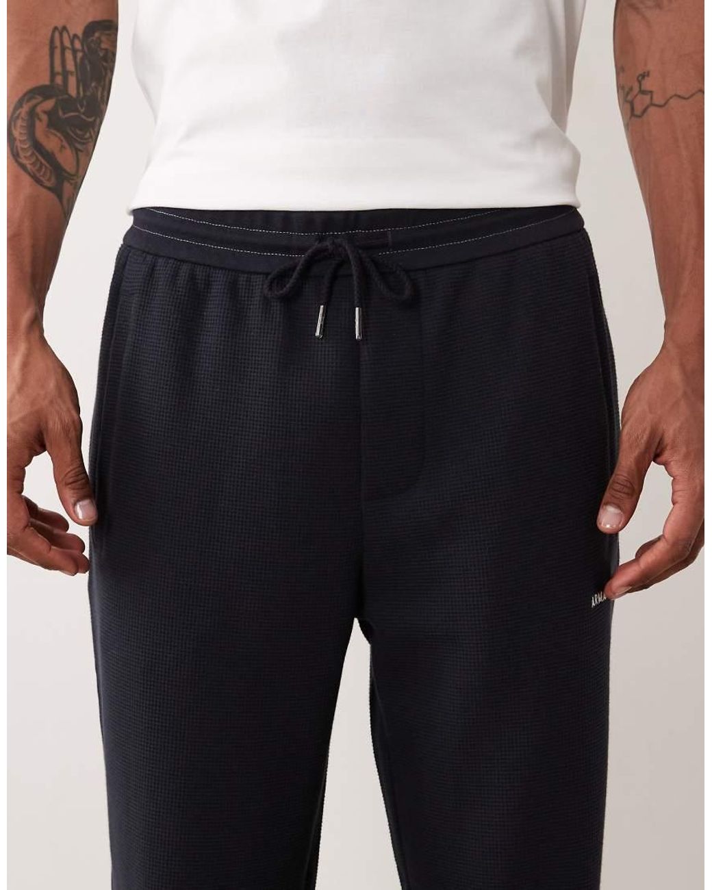 ARMANI EXCHANGE White joggers With Logo for men