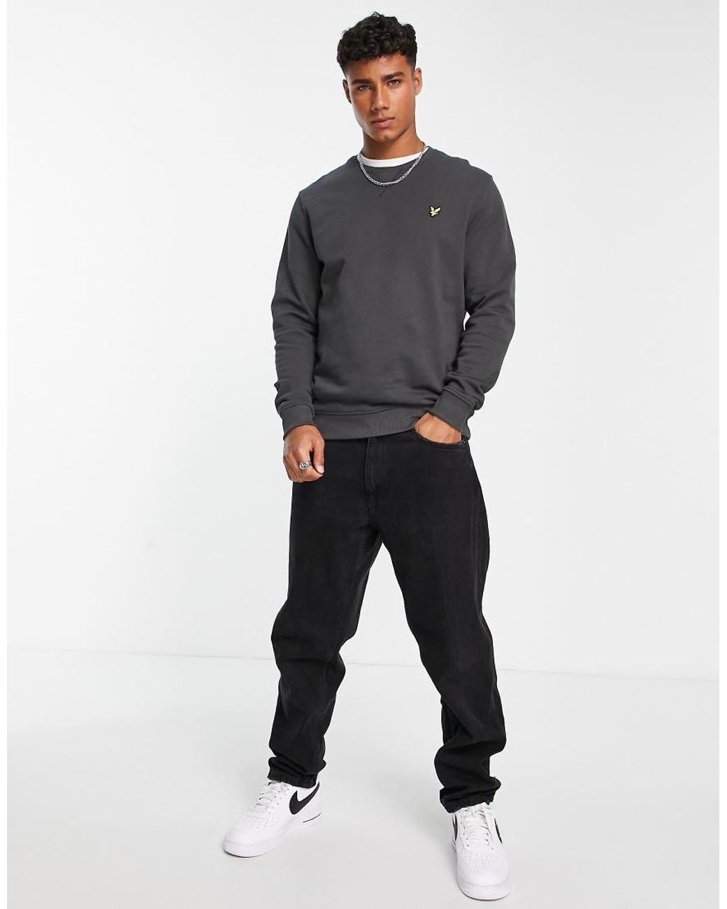 Lyle & Scott Gray Vintage Crew Neck Sweatshirt for men