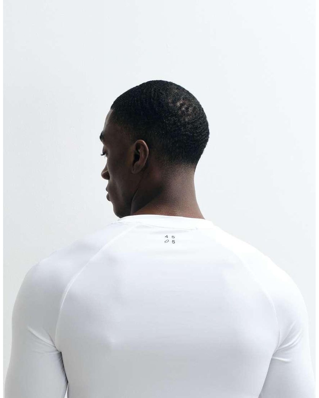 4505 White Icon Active Quick Dry Muscle Fit Base Layer Training Long Sleeve Top for men