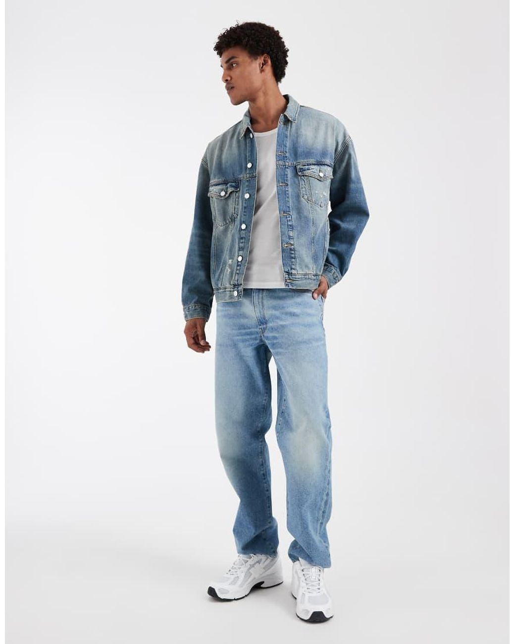 Tommy Hilfiger Blue Oversized Trucker Denim Jacket for men