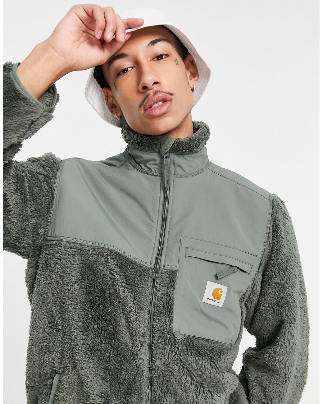 Carhartt WIP Jackson Pile Fleece Sweat Jacket in Grey for Men | Lyst UK