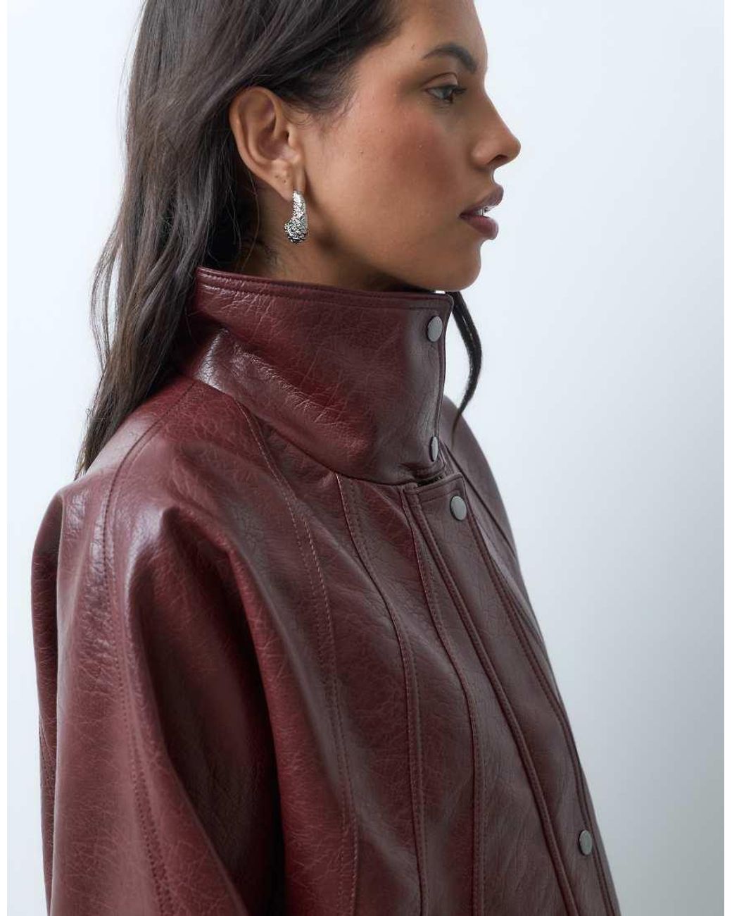 ASOS Purple 80s Batwing Leather Look Jacket