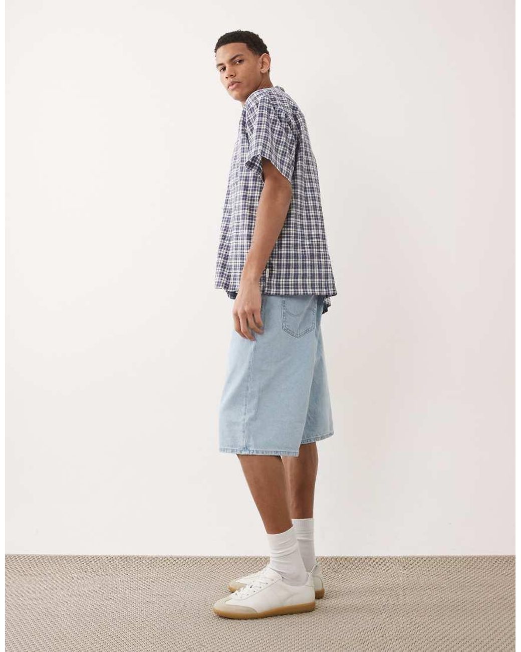 Jack & Jones Blue Ron baggy Fit Denim Jorts for men