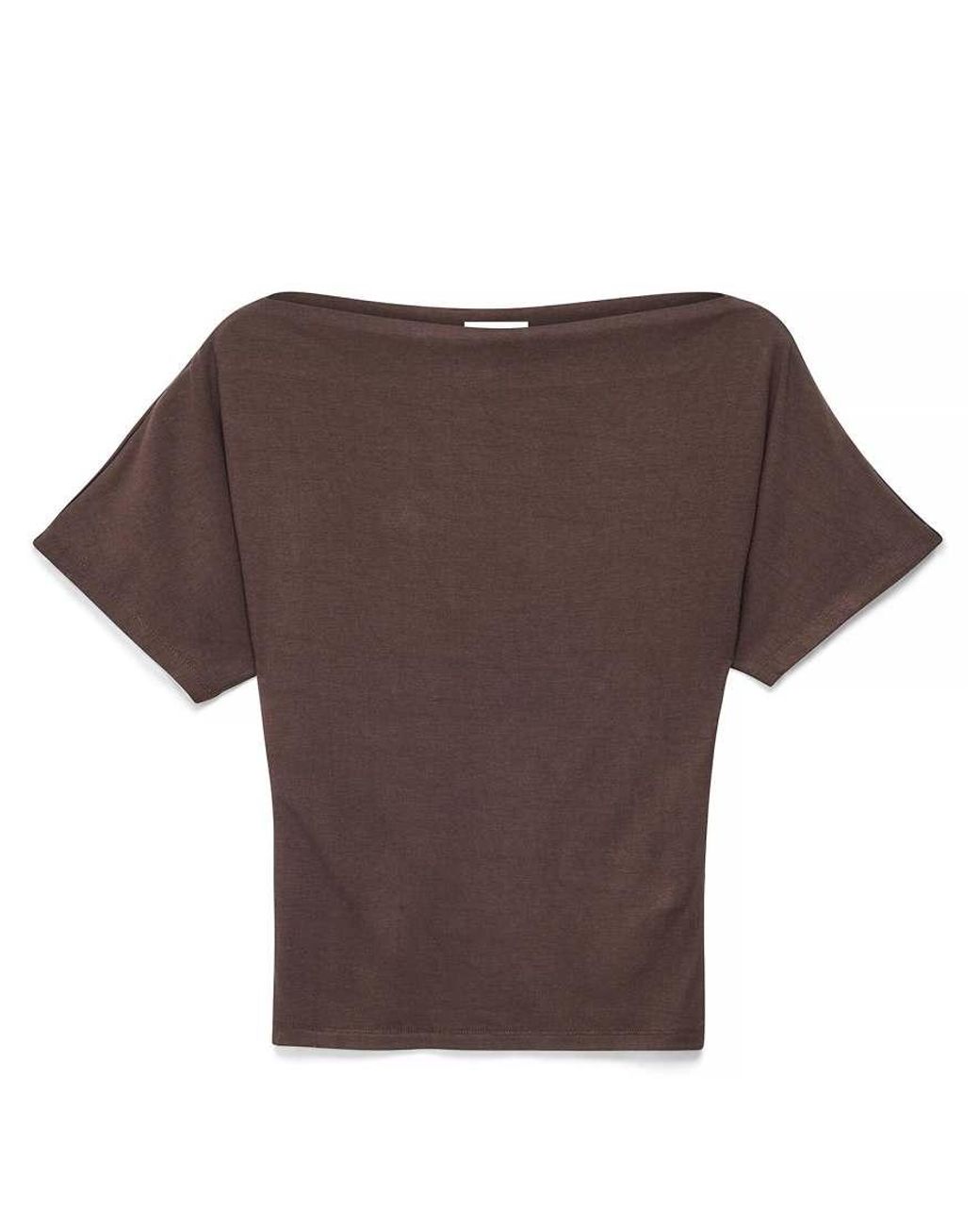 NA-KD Brown Boat Neck T-Shirt