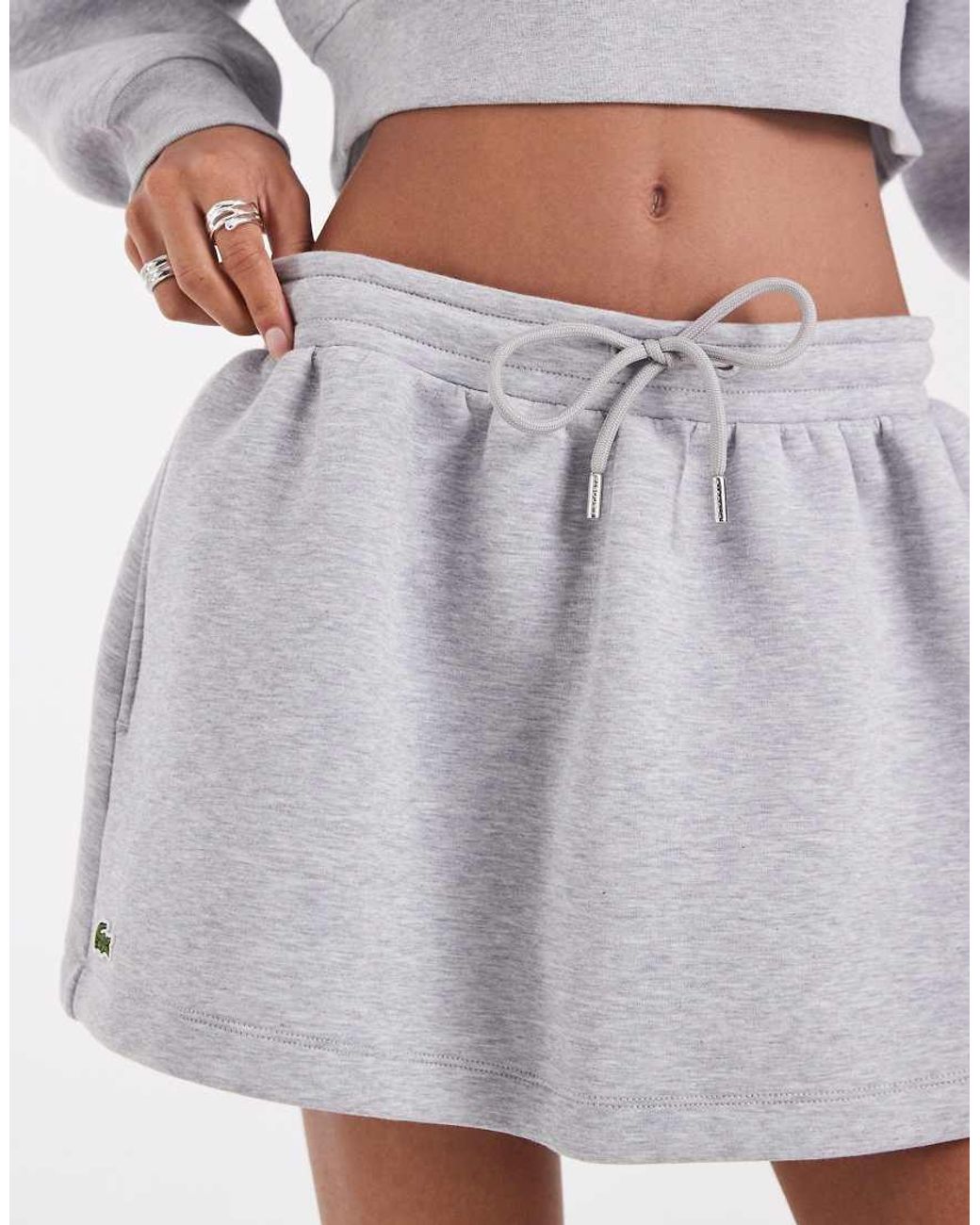 Lacoste Gray Cotton Mini Sweat Skirt