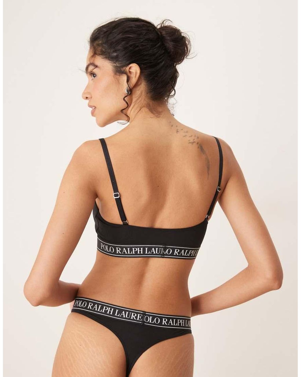 Polo Ralph Lauren Black Polo Essentials Midrise Thong