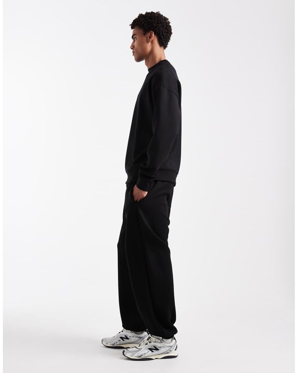 Brave Soul Black Scuba-style Fabric Trackies for men