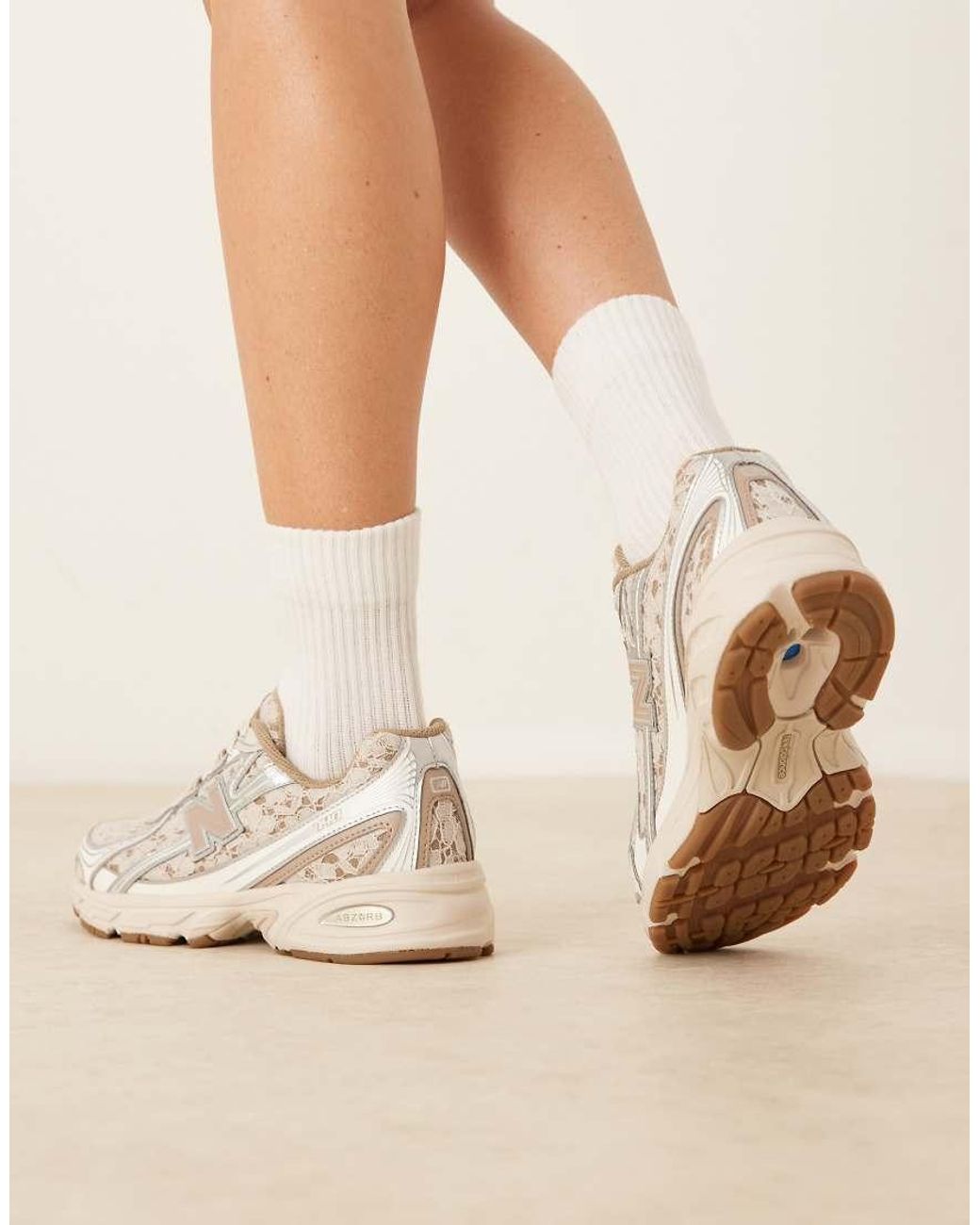 New Balance White 740 Lace Trainers