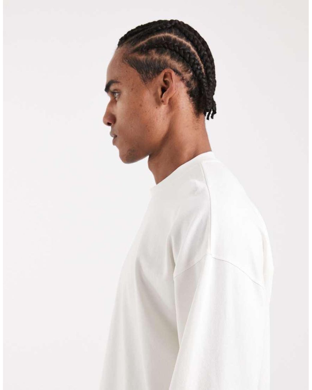 ASOS White Circular Design Collection Super Heavyweight Boxy Oversized Long Sleeve T-shirt for men
