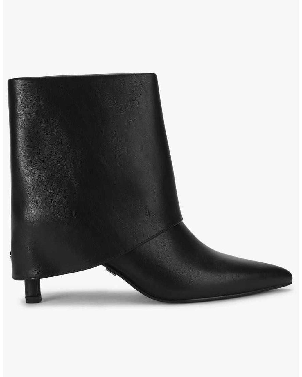 KG by Kurt Geiger Black Sleek Cuff Mid Ankle Boots