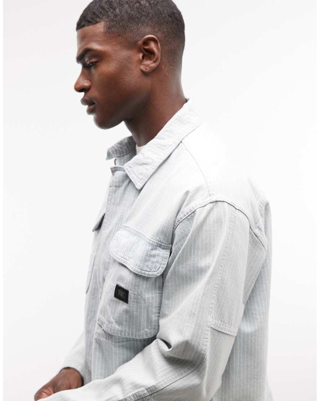 Vans Gray Umber Denim Stripe Jacket for men