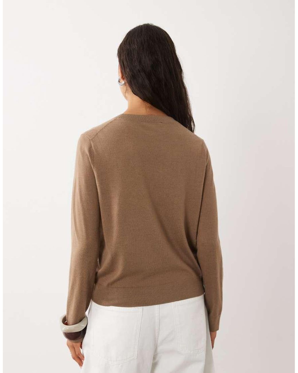 Mango Brown Round Neck Lightweight Jumper