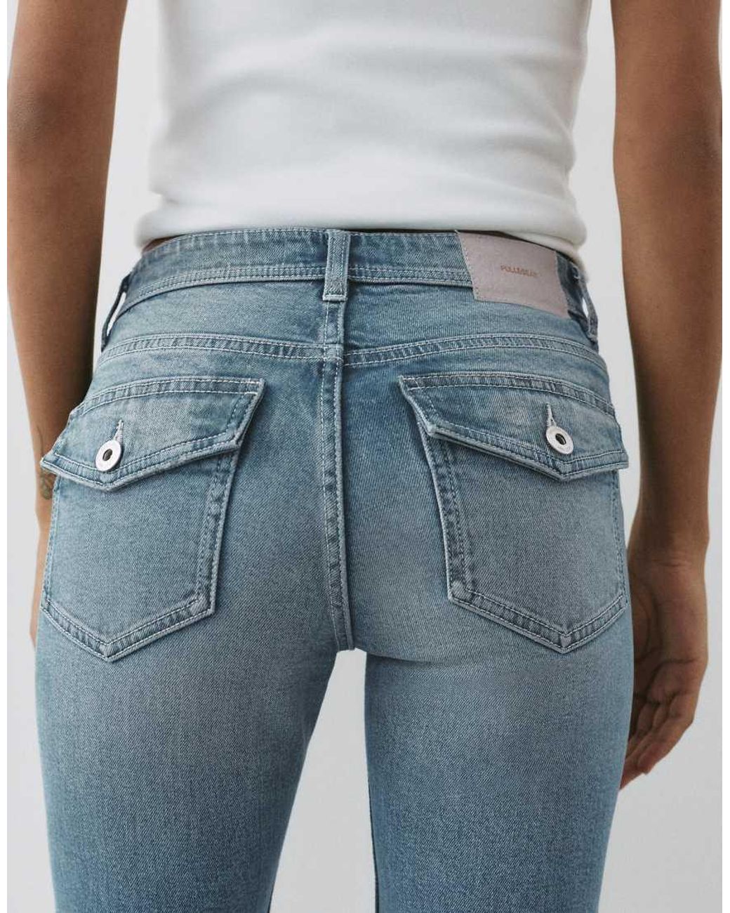 Pull&Bear Blue Low-Rise Boot-Cut Jeans