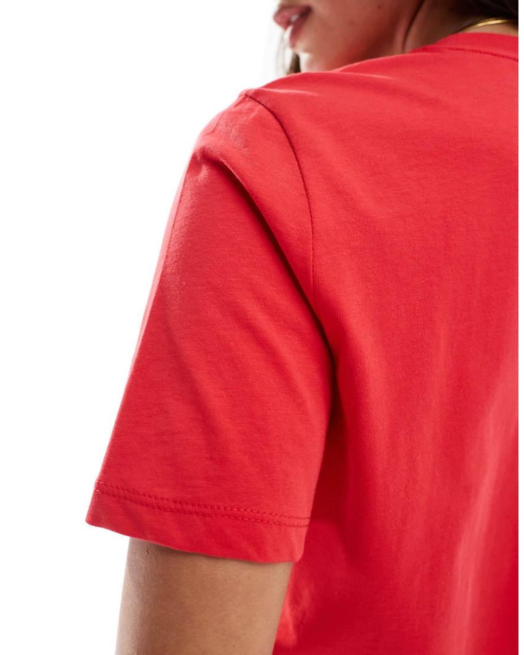 Pieces Red Boxy T-shirt