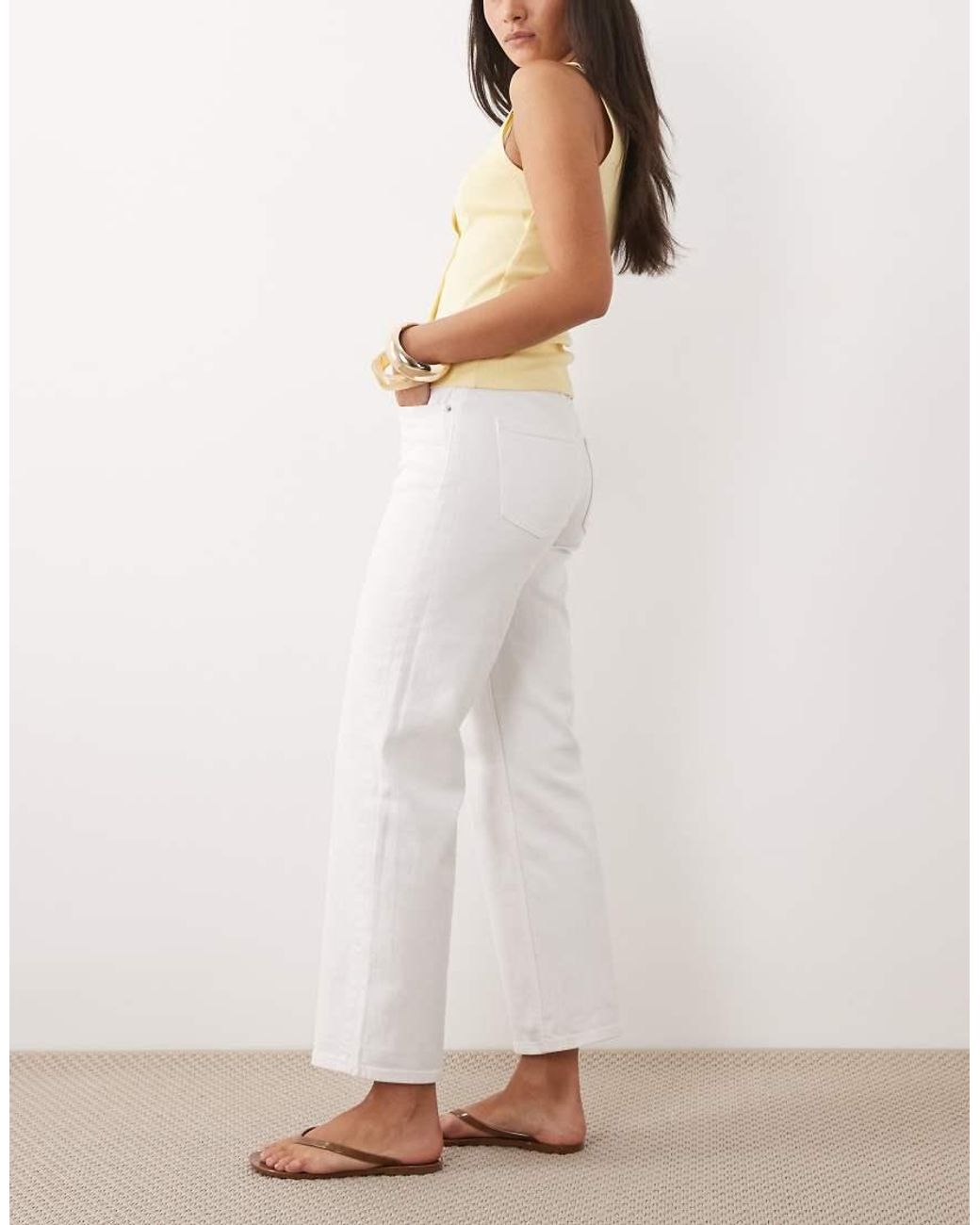 ASOS Natural Ankle Grazer Comfort Stretch Straight Leg Jean