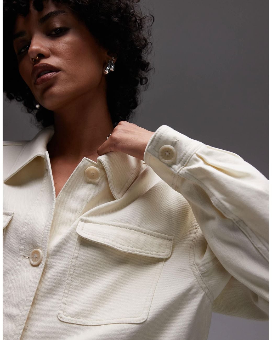 & Other Stories Gray Barn Jacket With Cinched