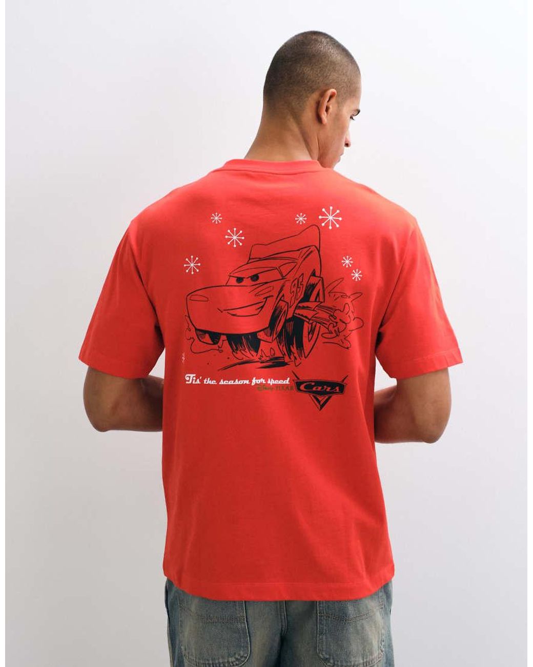 ASOS Red Disney Pixar Relaxed T-Shirt With Cars Print for men